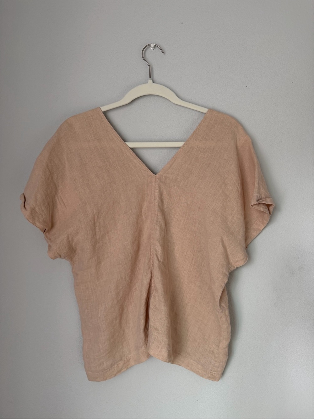 100% Linen Gingko V-Neck Top
